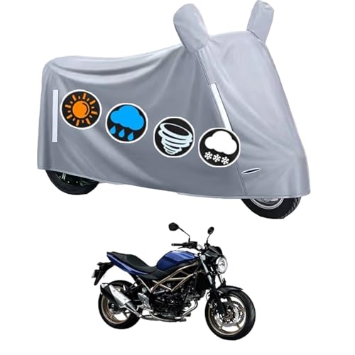 に適用 ホンダ ADV150 / ADV160 バイクカバー 防埃 防水 耐熱 原付カバー 盗難防止 ワンタッチバックル付き ロック穴付き 2つの反射ストリップ 全天候型 オートバイカバー オールシーズン対応 【収納バッグ付き】(耳ありグレー)