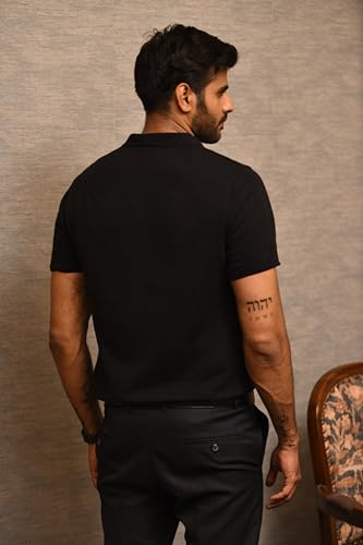 Image of Men's Flat-Knit Polo Shirt | Retro Inspired Design | 100% Cotton | Structured Collar | Premium Breathable Knit | Luxury Casualwear