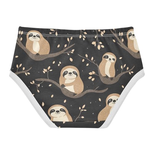 Wusikd Cute Sloth Girls' Underwear Cotton Trees Girls Briefs Soft Toddler Underwear 2T2