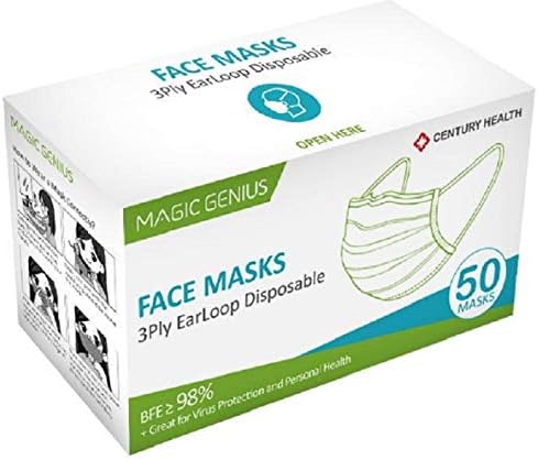 Qoco 50pcs Disposable 3-layer Masks, Anti Dust Breathable Disposable Earloop Mouth Face Mask, Comfortable Masks Blue, 1count