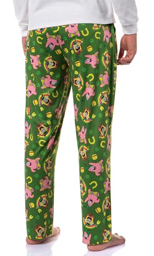 SpongeBob SquarePants Men's Saint Patrick's Day Tossed Print Sleep Pajama Pants For Adults4