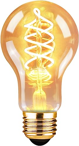 RISPARMIO ENERGETICO E AMBIENTE: Questa lampadina Edison vintage E27 ha un effetto efficiente dal punto di vista energetico, sostituisce la tradizionale lampadina a incandescenza da 40W, con una durata media di 20000 ore, con un risparmio fino al 90% rispetto alle tradizionali lampadine a incandescenza; con filamenti LED di alta qualità, la sorgente luminosa è costante e non sfarfalla.