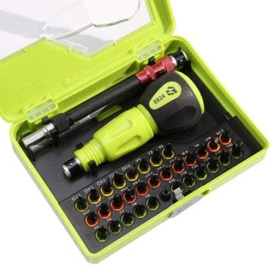 HaiMa Huijiaqi No. 8924 34 In 1 Set Di Cacciaviti Di Precisione Multiuso-Verde Giallo