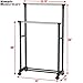 Simple Houseware Double Rod Portable Clothing Hanging Garment Rack