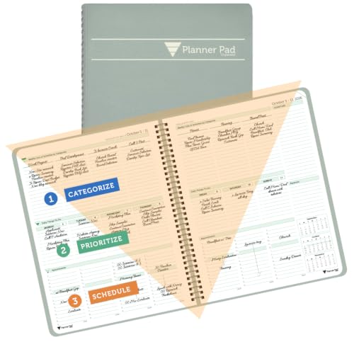 Planner Pad organizador para el escritorio de la oficina de octubre de 2026 a 2027