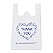 LazyMe Thank You T-Shirt Carry-Out Bags Plastic Grocery Bags White Sturdy Handled Merchandise Bags,Standard Supermarket Size, 12 x 20 inch (100 PCS)