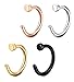 FIBO STEEL 18G 4PCS Stainless Steel Body Jewelry Piercing Nose Ring Hoop 4PCS 5/16"(8mm)