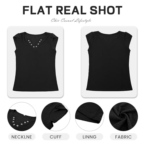 Womens Casual V Neck Tee Shirts Summer Short Sleeve Lightweight Dressy Top Blouses — view 6