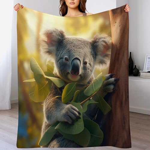 Couverture koala impression 3D grand format en polaire idée cadeau literie