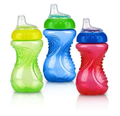 Image of Nuby No-Spill Easy Grip Cup, 10 Ounce (Red/Blue/Green)