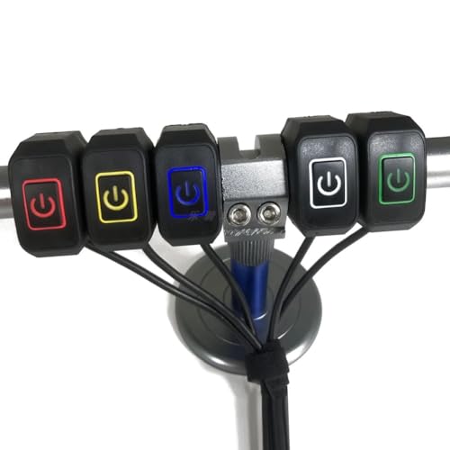 Bouton de commutation moto guidon commande phare klaxon LED jaune - 4