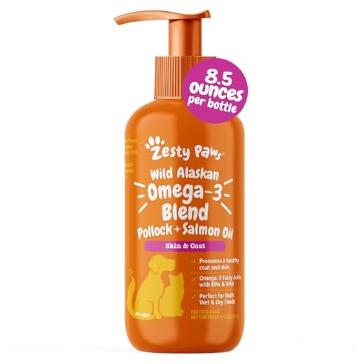 Zesty Paws Salmon Oil for Dogs & Cats - Omega 3 for Dogs 8.5oz