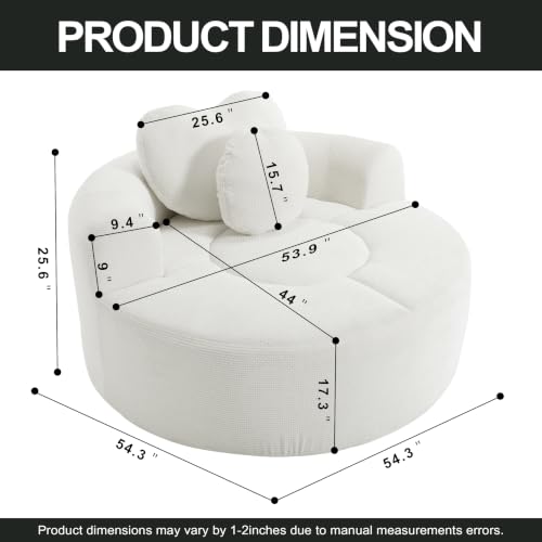 Image of Trustyue Boneless Couch,Comfy Fluffy Sofa Bed,Upholstered Sleeper Sofa with Cup Holder and Throw Pillows,Corduroy Plush Cloud Lounge Chair (Beige, Waffle Polyester)