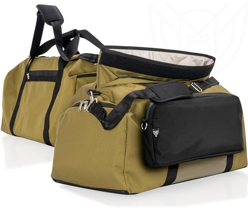 Xtreme Sight Line ~ Xecutive Transport Faraday Duffel Bag with Removable XTECH Pouch for Computer Towers and Other Large Electronics ~ Data Security ~ Shoulder Strap Included ~ Coyote Brown