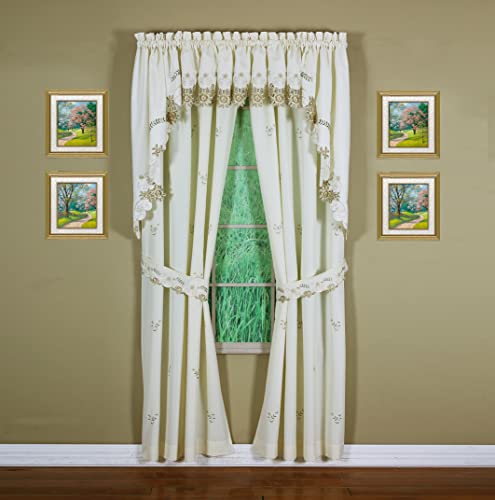 Today's Curtain Verona Reverse Embroidery Swag, 38", Ecru/Antique #TOP3
