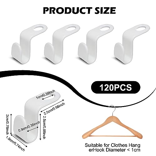 120 Stück Kleiderbügel Platzsparend - Kleiderbügel Verbindungshaken Platzsparende Kleiderbügel Haken für Kleiderschrank Organizer Garderobe