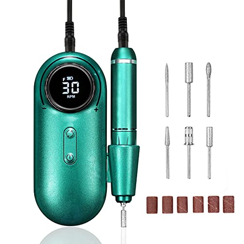 Professional Rechargeable 30000 rpm Nail Drills, Portable E-File with Long Life Battery, Remove Acrylic Nail Natural Extension Nail Gel Manicure and Pedicure machine, High Speed