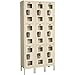 Hallowell Global Clear View Locker Triple Tier 12x12x24-9 Doors Unassembled - Tan