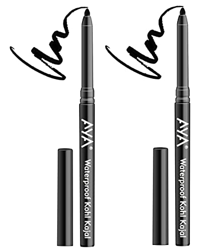 AYA Black Kohl Kajal 0.28 G (Combo Pack Of 2) Matte Kohl Kajal In A Twist Up – Waterproof, Smudge Proof & Long Lasting Eye Makeup For Rs. 175 @ 65 %