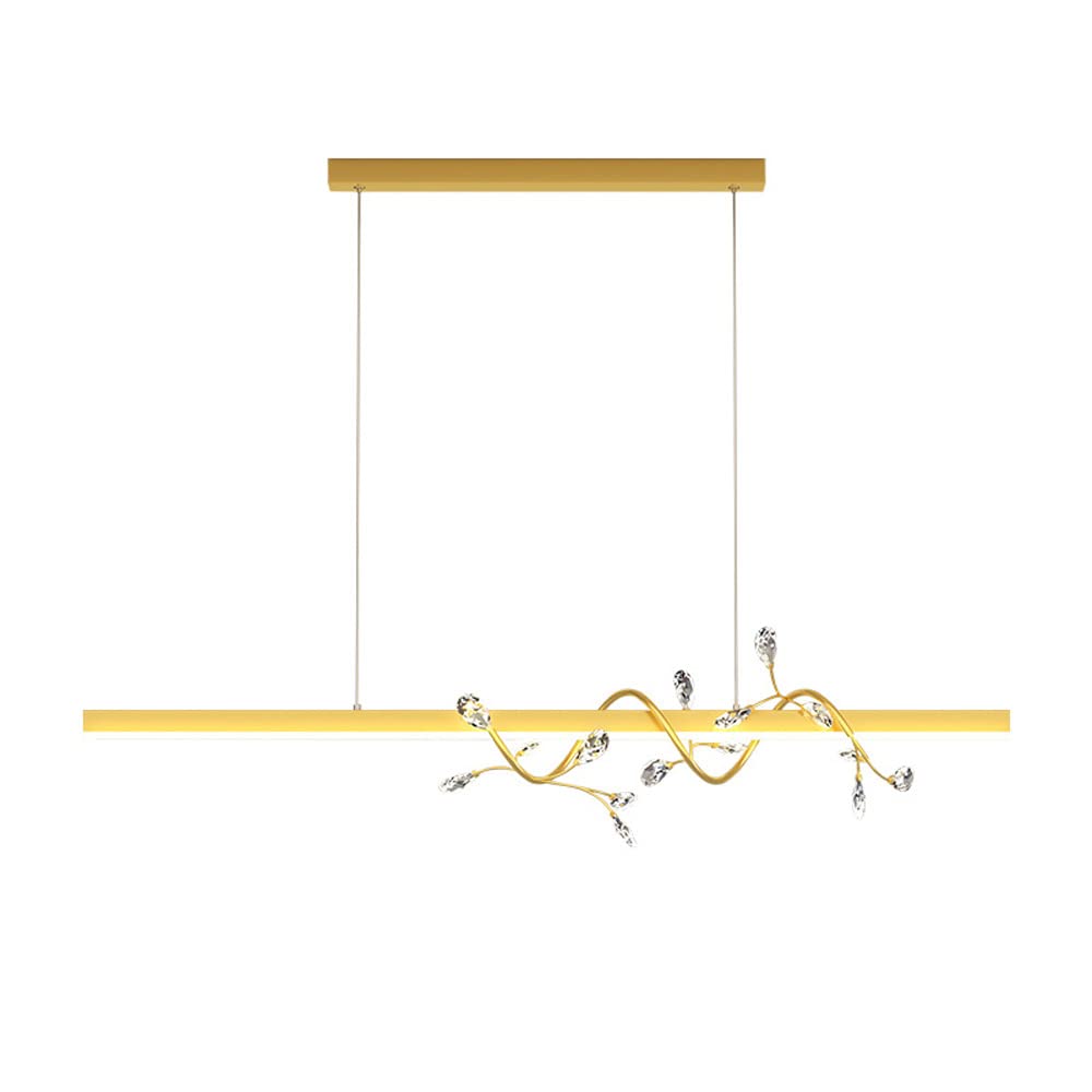 Modern Simple Study Long Pendant Lamp avec suspension LED dorée pour table de repas - 8