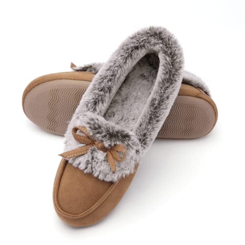 Dream Pairs Women's Sdsl222W-New Tan Slip On Faux Fur Lining Mocassins House Slippers For Indoor And Outdoor Size 8 M Us #TOP2