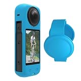 Cover per Insta360 X4, Electro-weideworld Ultra Sottile Antiurto Morbido Silicone TPU Protettiva Case Custodia per Insta360 X4, Blu