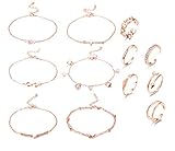 **QUALITÄTSMATERIALIEN** Das Fußkettchen und der Zehenring bestehen aus umweltfreundlicher Legierung und sind ungiftig und harmlos. Die Oberfläche des Produkts ist poliert und Zirkonia verleiht dem Produkt eine glamouröse Reflexion. Keine Hautreizung beim Tragen, ist auch sehr allergikerfreundlich.
