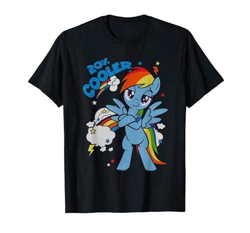 My Little Pony 20% Cooler with Rainbow Dash Mon Petit Poney T-Shirt, Homme, Noir, M