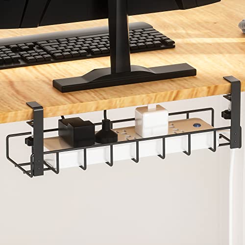 Under Desk Cable Management Tray 1 Pack, Xpatee Upgraded Wire Management No Drill, Cable Tray With Clamp For Desk Wire Management, Computer Cable Rack For Office, Home - No Damage To Desk #TOP5
