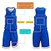 2-Piece Basketball Jersey Vest and Shorts, Kids/Adult Custom Basketball Kit with your name number team logo(Blue)
