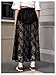 Verdusa Women's Goth See Through Lace Skirts Elastic High Waist Sheer A Line Long Skirt Black Small