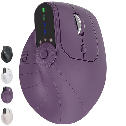 Ratón inalámbrico ergonómico y mouse vertical Bluetooth 5.0 con receptor USB-C para PC