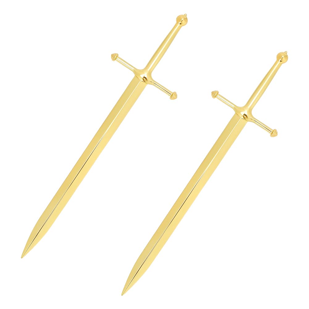 UNICRAFTALE 2Pcs Letter Opener Envelope Slitter Mail Opener Tool Golden Sword Letter Openers Vintage Knife Desks Decoration for Office Mail Supplies 19.5cm Long