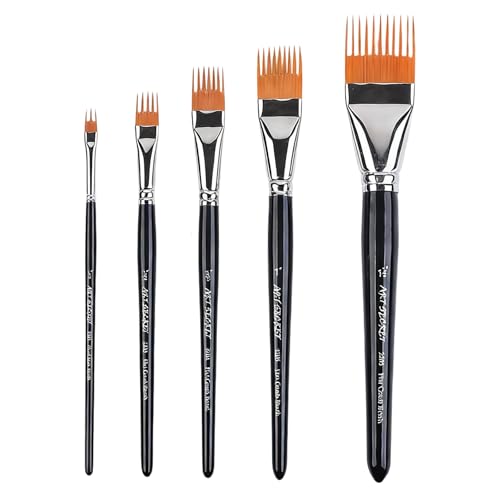 GREATRICH Juego de 5 Pinceles Acuarela Profesional, Pinceles de Efecto Texturizador, Pincele Pintura Acrilica Oleo y Acuarela, Herramienta para Artistas