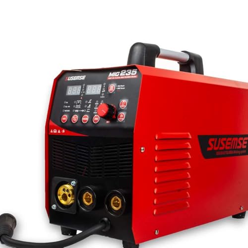 SUSEMSE MIG Welder MIG/TIG/ARC Welder 3 in 1 Welding Machine 220V DC 200A Stick Inverter IGBT Digital Display Flux Cored Wire Solid Core Wire Welding Equipment MIG235