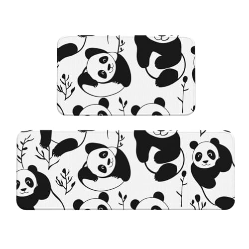 Tapetes de cocina de panda gigante negro: comodidad antideslizante acolchada para tu hogar 2