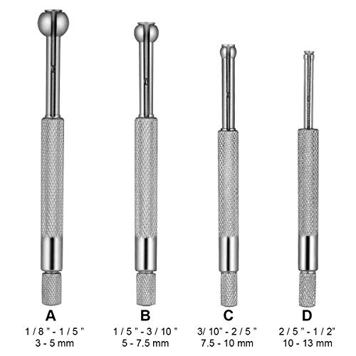 Jauges d'alésage à petits trous UKCOCO lot de 4 outils télescopiques en sphère - 3