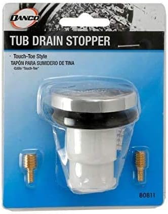 Miniatura 4 de Danco Tapón universal para bañera con botón táctil, cromado, 2 x 2-14 pulgadas, 1 paquete (80811) (2)