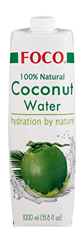 Foco Kokosnusswasser, exotisches Trendgetränk, erfrischender Durstlöscher, Sportgetränk, kalorienarm, 100 % vegan, (3 x 1000 ml)