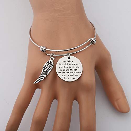 Kuiyai Memory Bracelet With Guardian Angel Loss Jewelry Remember Loved One You Left Me Beautiful Memories Bangles (Memory Bracelet S) #TOP6