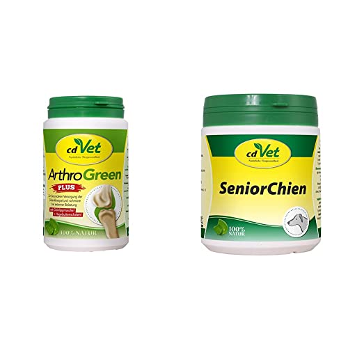 cdVet ArthroGreen Plus 150g - natürliche und effektive Nahrungsergänzung zur Unterstützung der Gelenke für Hund und für Katze durch Vitamine und Mineralien & SeniorDog 250 g