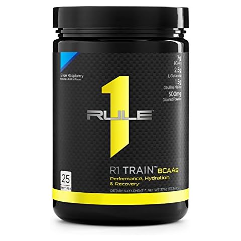 Rule 1 proteins R1 Train Bcaas 25 Serv Blue Raspberry, 378 Gram Cover