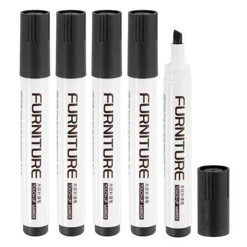 sourcing map Furniture Markers Touch Up, 5pcs Furniture Repair Kit Wood Filler Sticks Wood Markers for Scratches Wooden Floor Table Cabinet Laminate Frames, Black