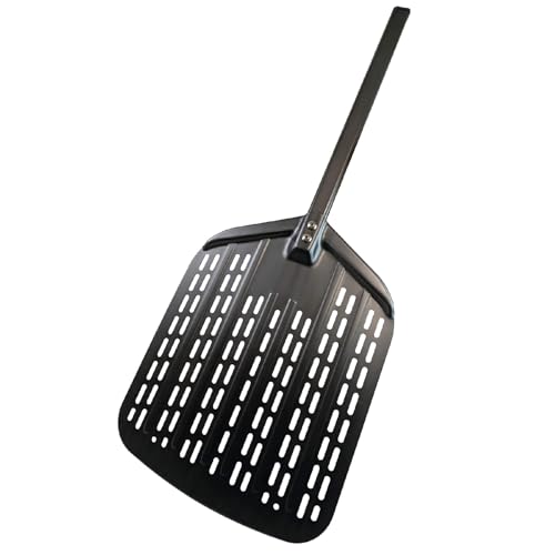Black Rock Grill 12 Anodized Aluminum Pizza Peel – Perforated, Non-Rust, Lightweight, Easy Launch, Professional Pizza Oven Paddle Shovel (79.5cm x 29.6cm x 3cm)