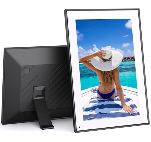 10.1-inch Digital-Photo-Frame Smart Picture Frame - FHD IPS Touch Screen, Auto-Rotate, Slideshow, Load Photo Video from Phone to 16GB Digital Frame Via App Email, Free Cloud Storage, Gift for Mom Dad