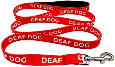 Deaf Dog Leash - Hard of Hearing Warning - Hearing Impaired Dog - No Limited Hearing - Deaf Alert Padded Handle Accessories for Small Medium Large Dogs (Red, Medium) image 5