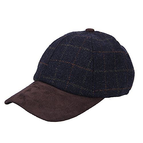Heritage Traditions Blue Check Tweed Suede Baseball Cap Hat Cover