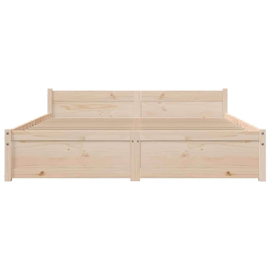 vidaXL Estructura de Cama Madera Maciza Doble Pequeña Somier Dormitorio Base Habitación Muebles Mobiliario Hogar Cuarto Descanso 135x190 cm