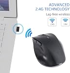 Ergonomic Wireless Mouse with USB Receiver for Laptop PC Computer,Ergo Vertical Mouse with Silent Clicks,3 Adjustable DPI Levels PC,USB Mice for Laptop Chromebook Notebook PC, Black