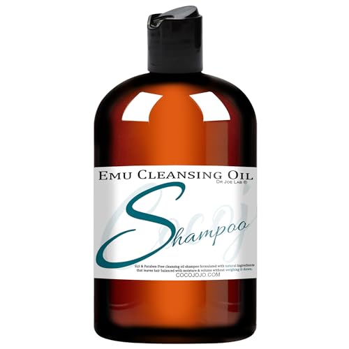 Emu Oil Water-Free Cleansing Oil Shampoo - Nourishing Oil Based Shampoo - For Dry Dull hair - Emu Oil Vitamin E Oil - Soothing Intense Hydration Silkiness & Shine - 16 oz - Packaging May Vary